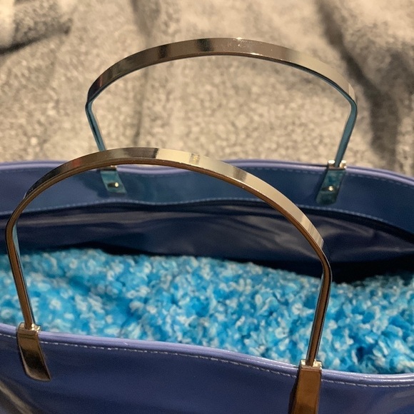 Ombré Blue Tote bag with Silver metal handles 14” X 19” - Picture 2 of 6